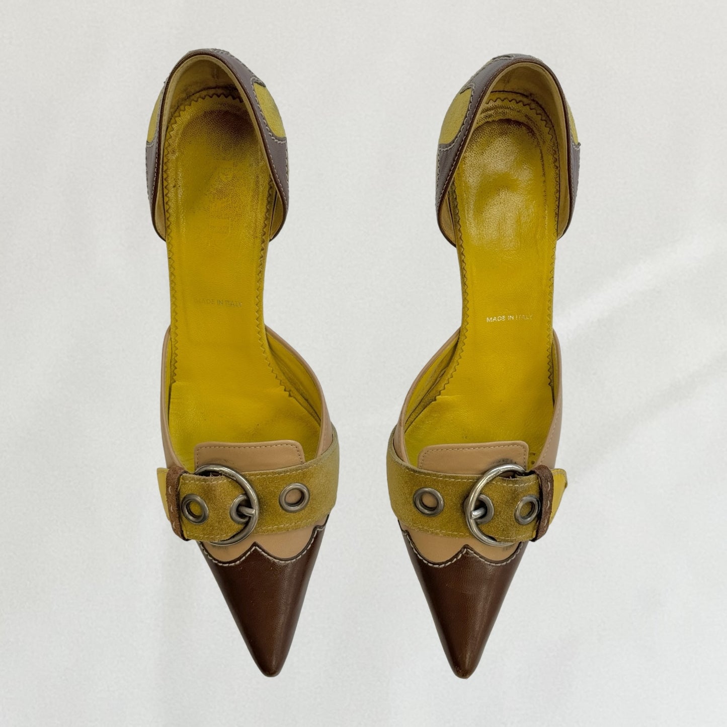 Prada buckle kitten heels