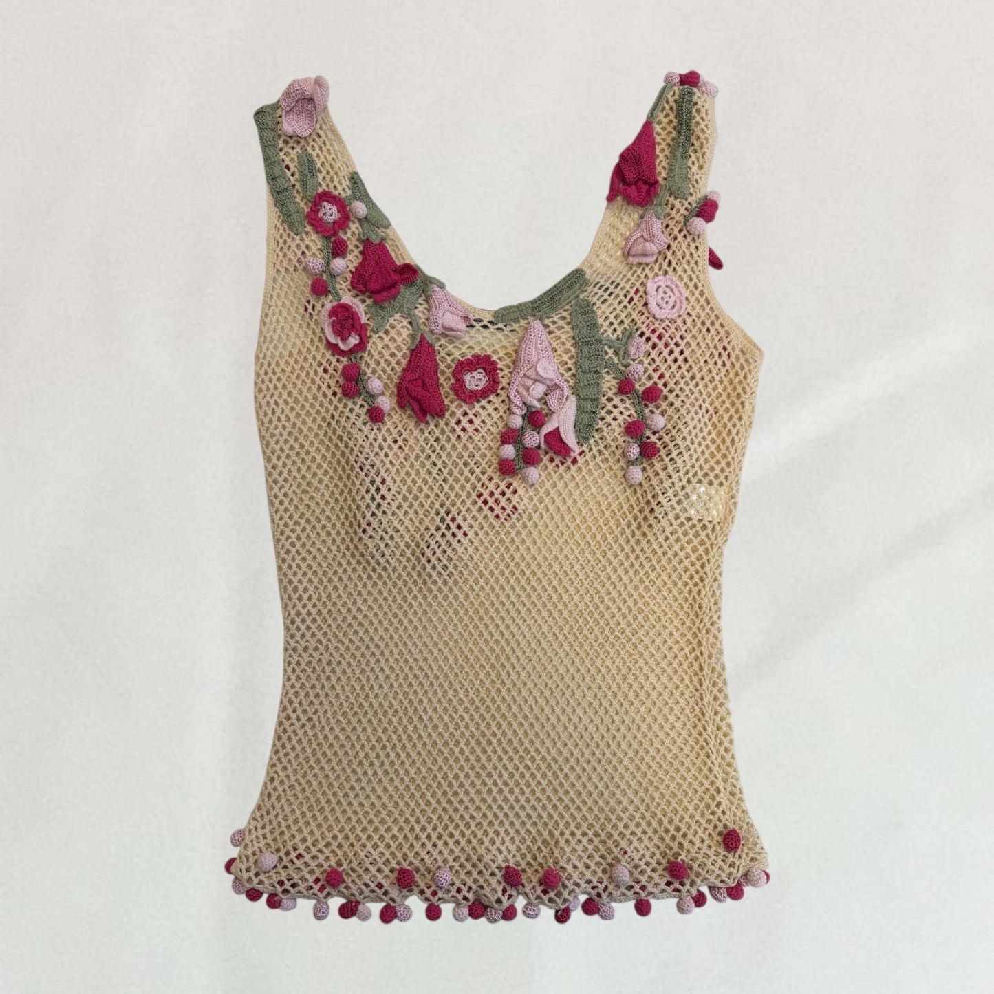 Moschino crochet flower vest