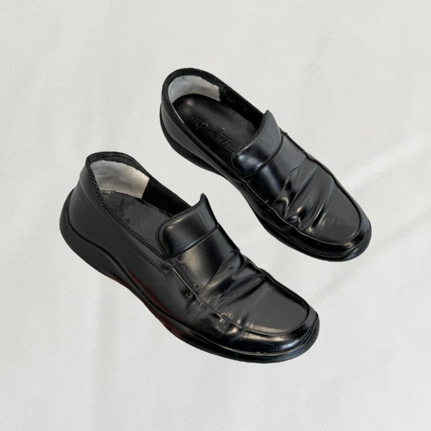 Prada Square Toe Loafers Mens Prada Leather Square Toe Slip On Driving Shoe Brown Mens US