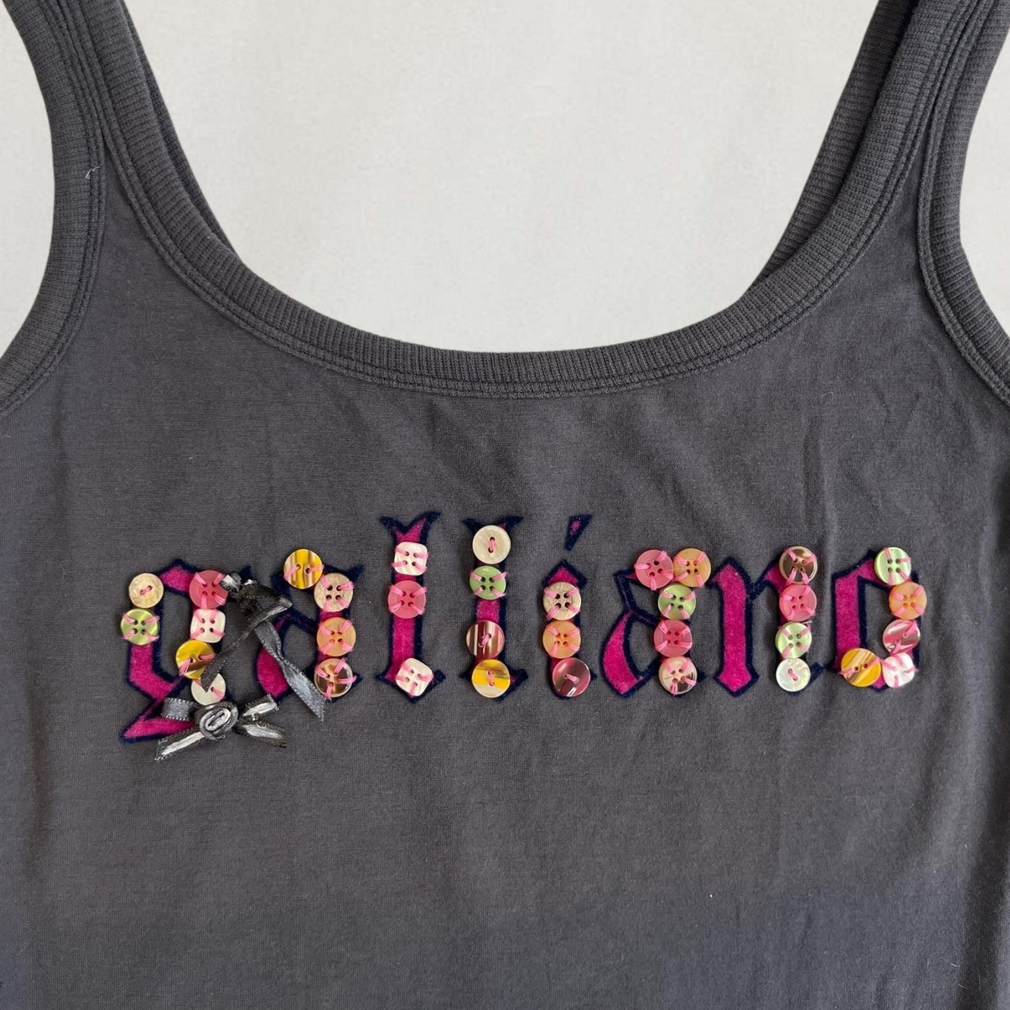 John Galliano button detail tank