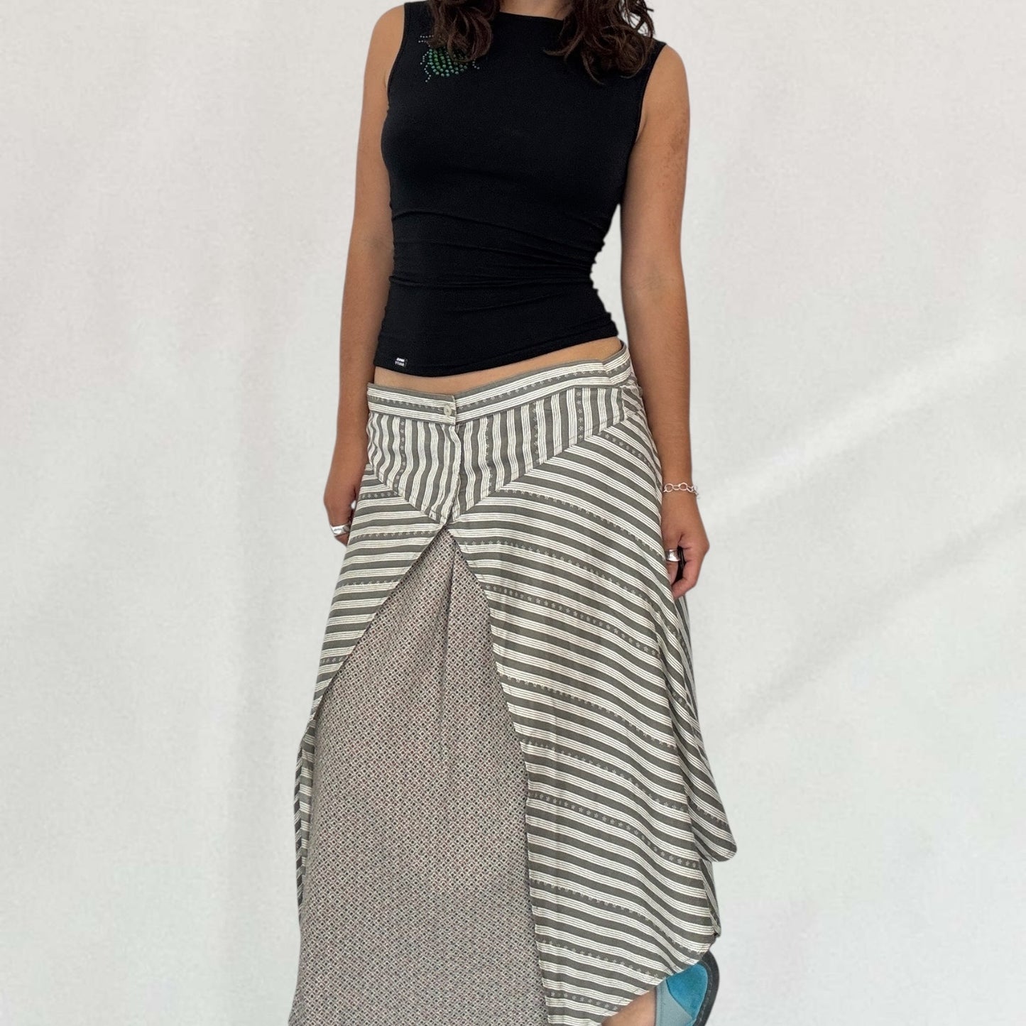 Diesel striped midi skirt