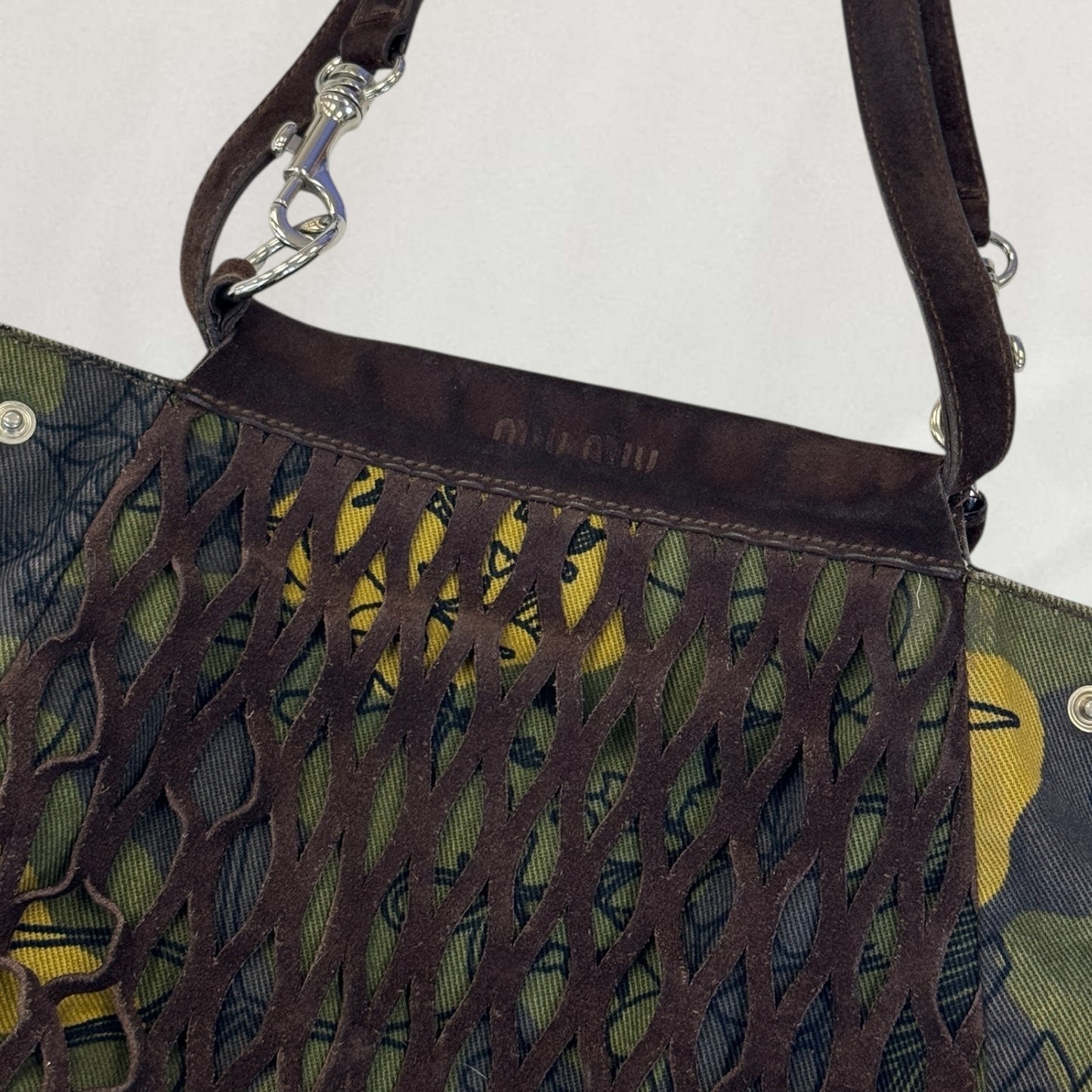 Miu Miu camo print bag