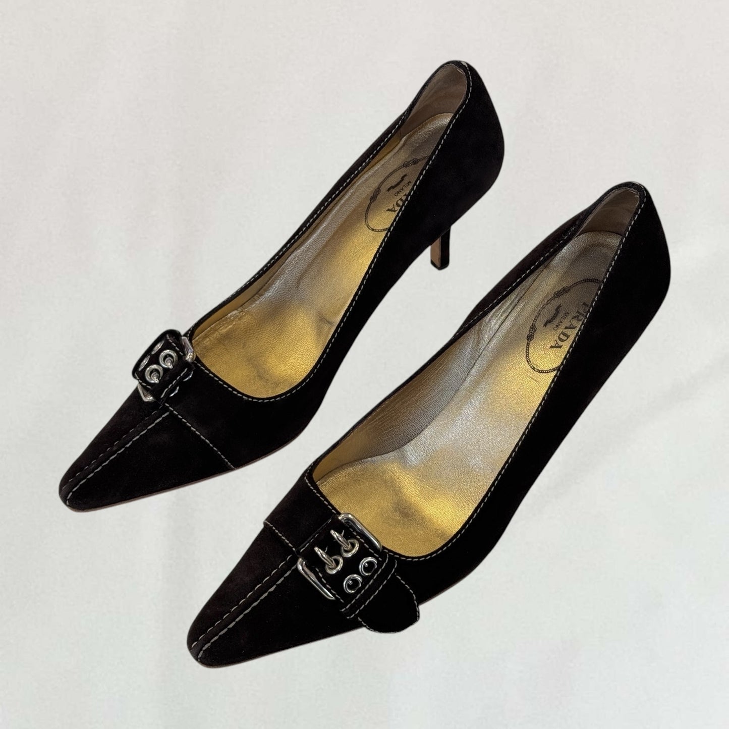 Prada buckle heels