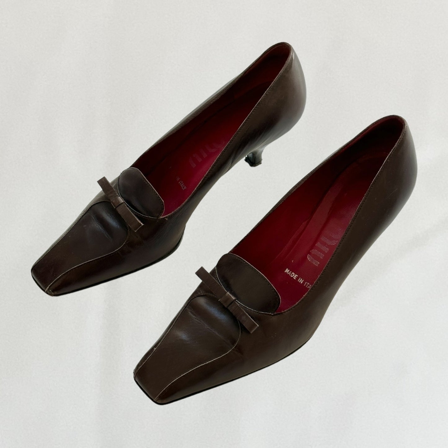 Miu Miu bow detail kitten heels