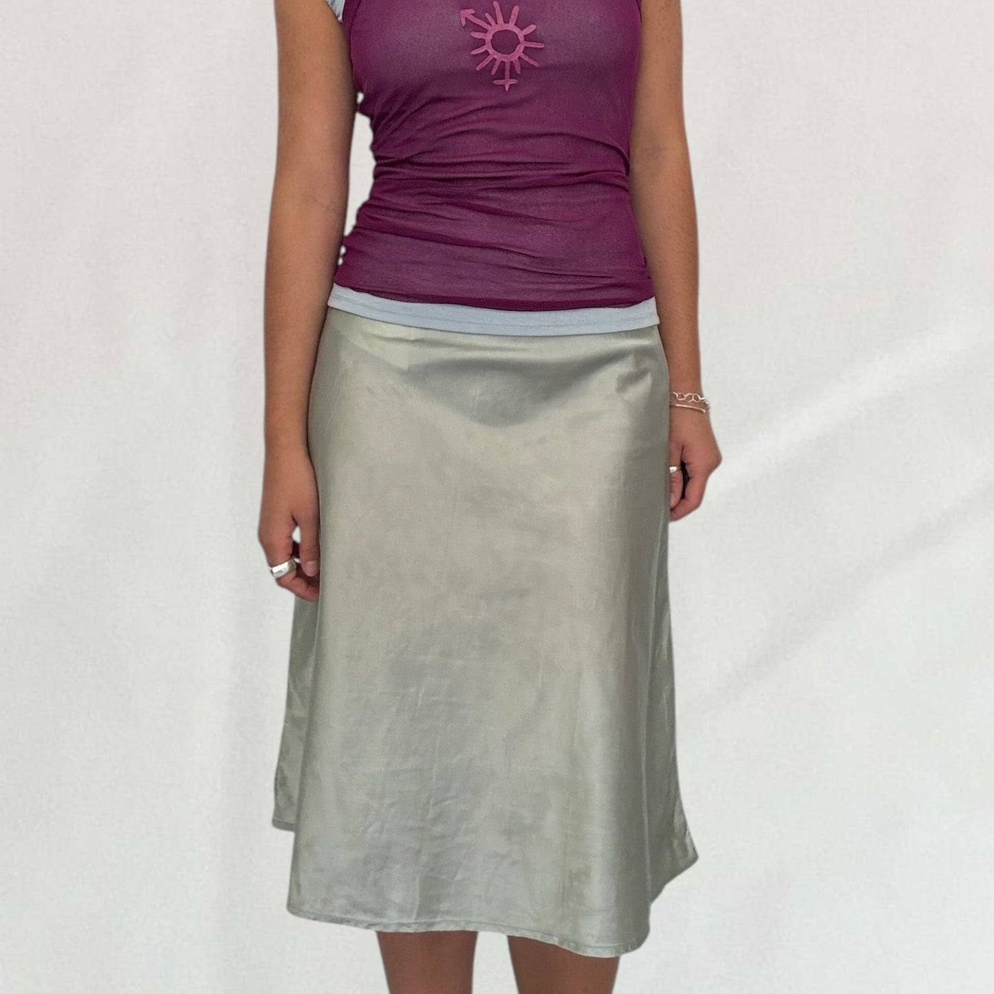 Prada satin midi skirt