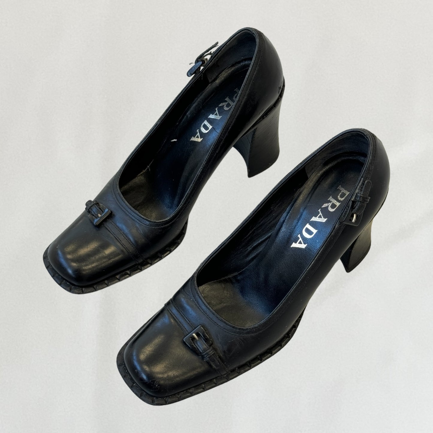 Prada buckle detail heels