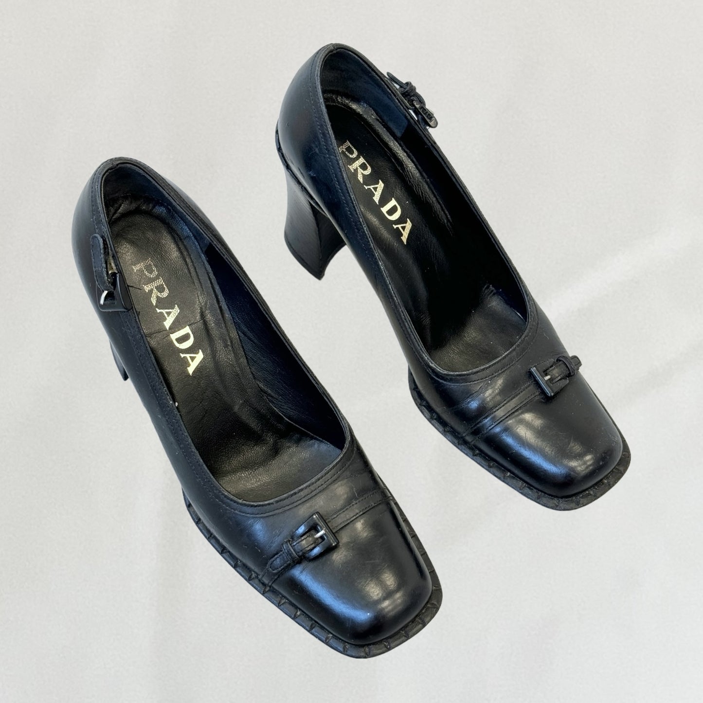 Prada buckle detail heels