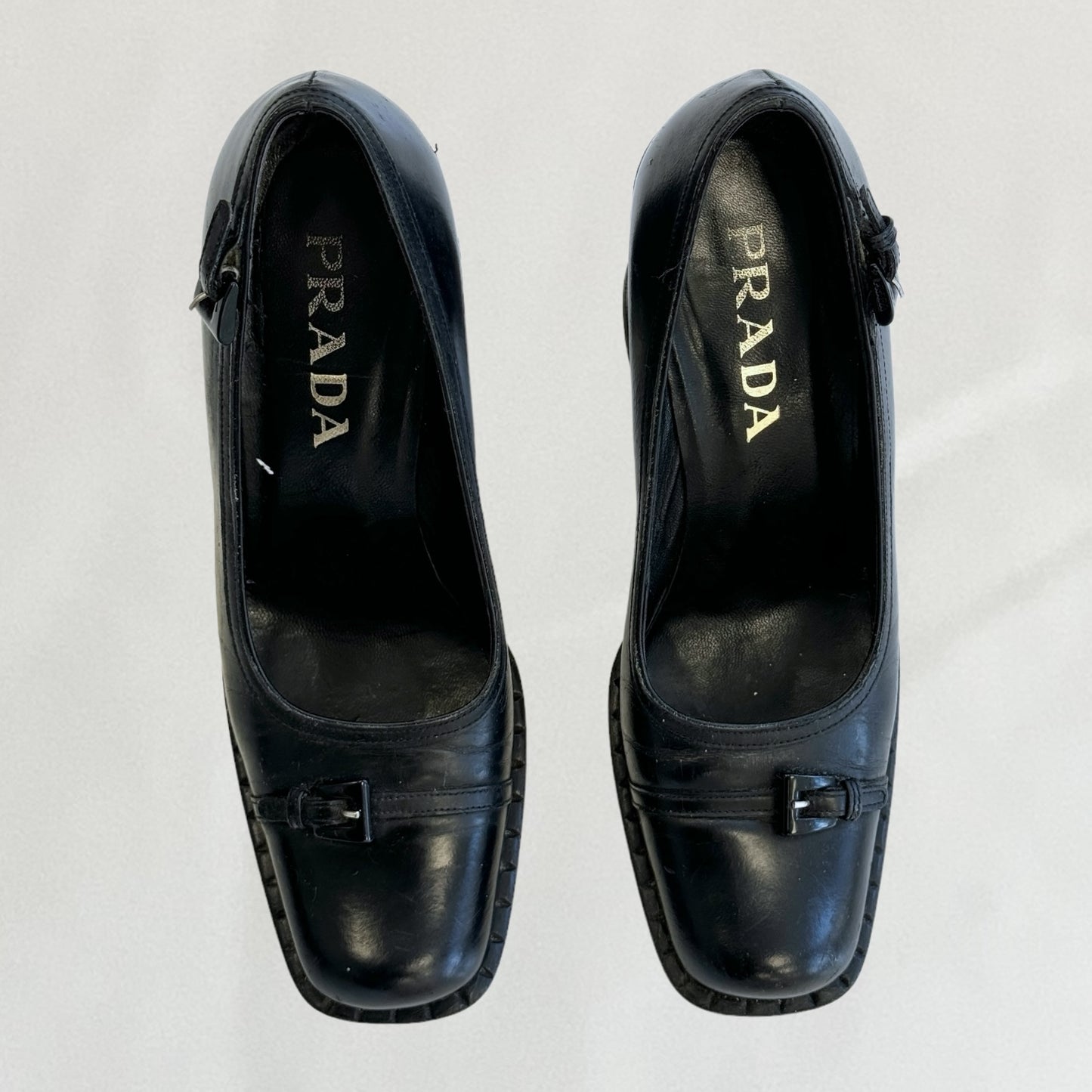 Prada buckle detail heels