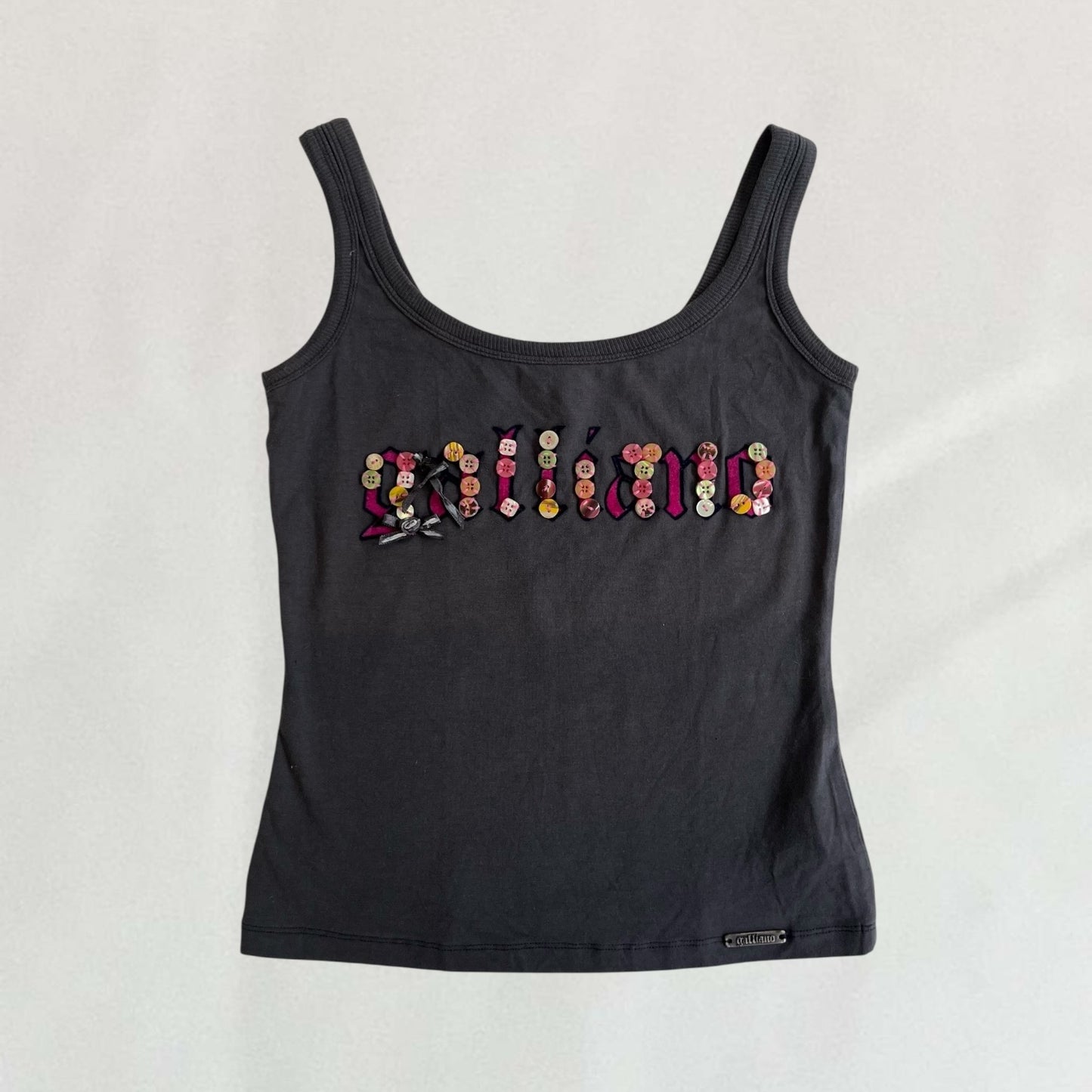 John Galliano button detail tank