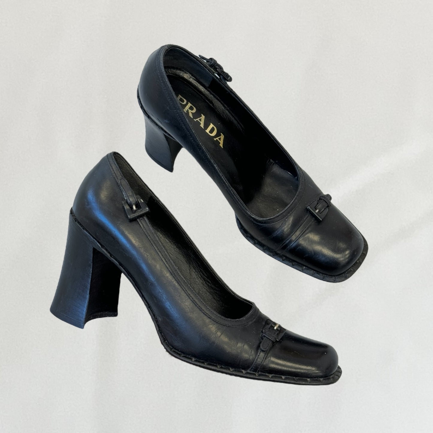 Prada buckle detail heels