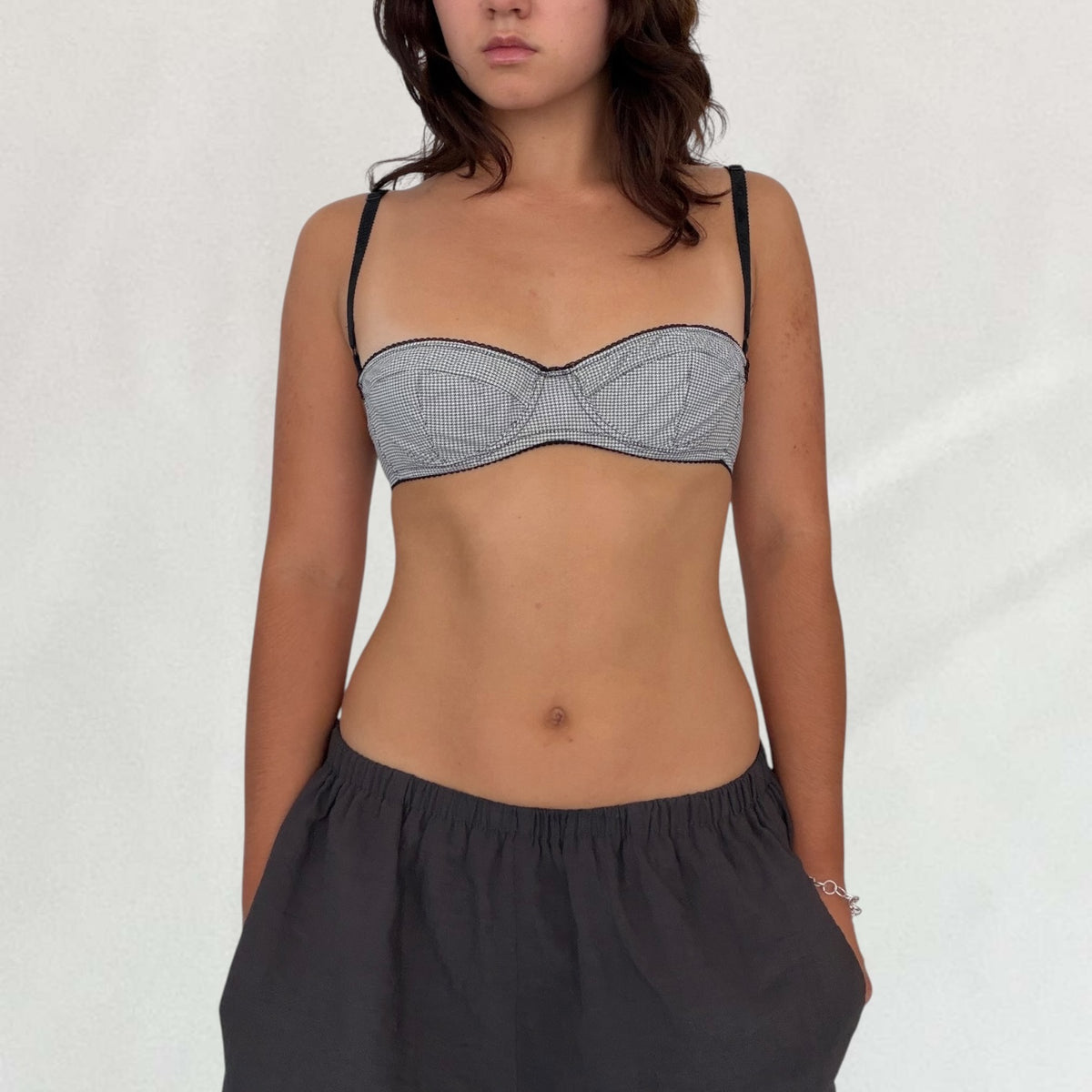Moschino houndstooth bra