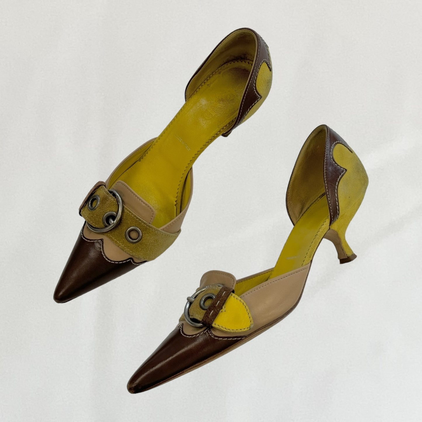 Prada buckle kitten heels