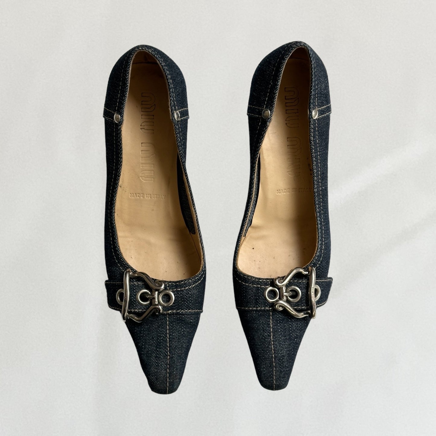 Miu Miu kitten heels with buckle detail