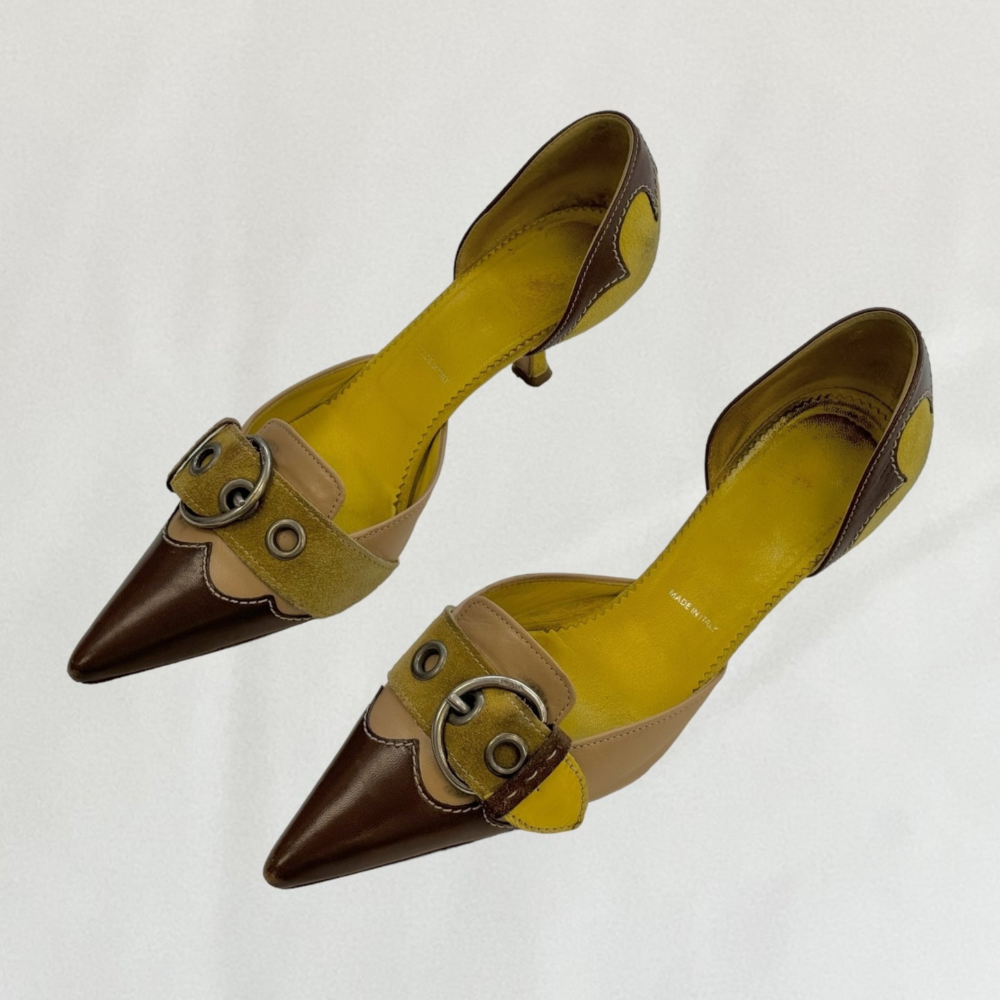 Prada buckle kitten heels