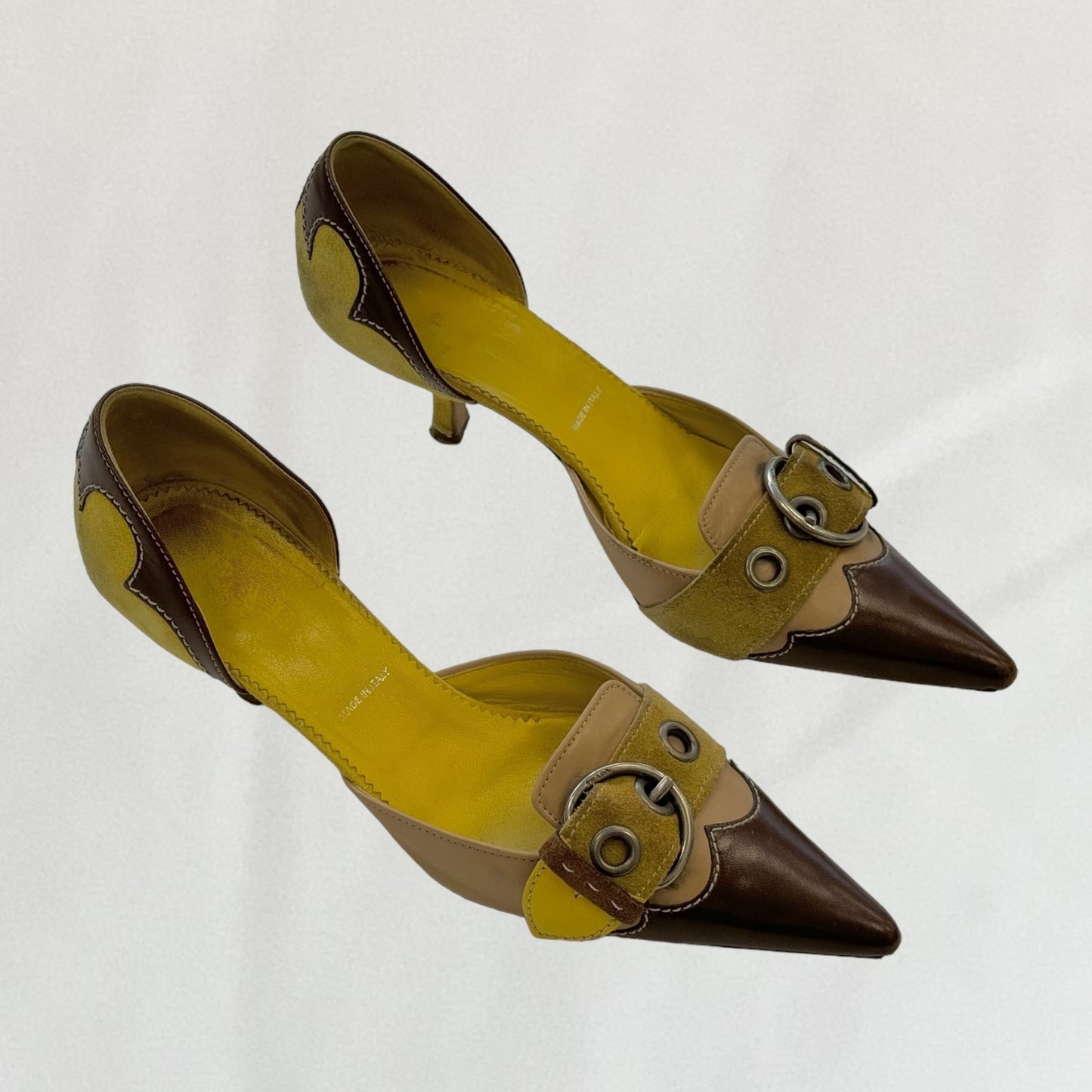 Prada buckle kitten heels
