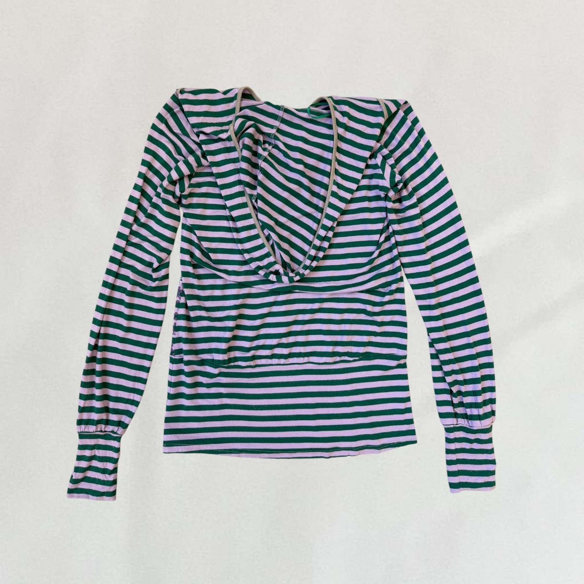 Copine striped hooded top