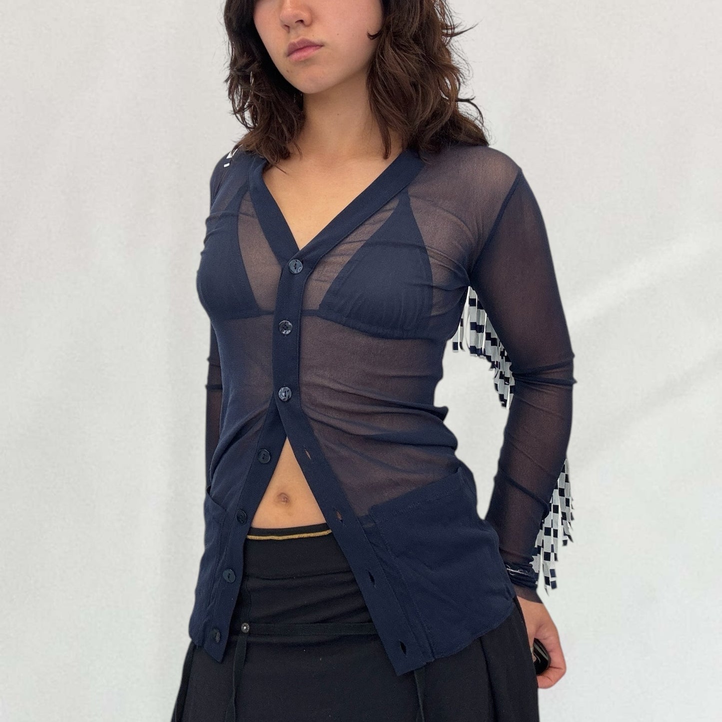 Jean-Paul Gaultier fringe mesh shirt
