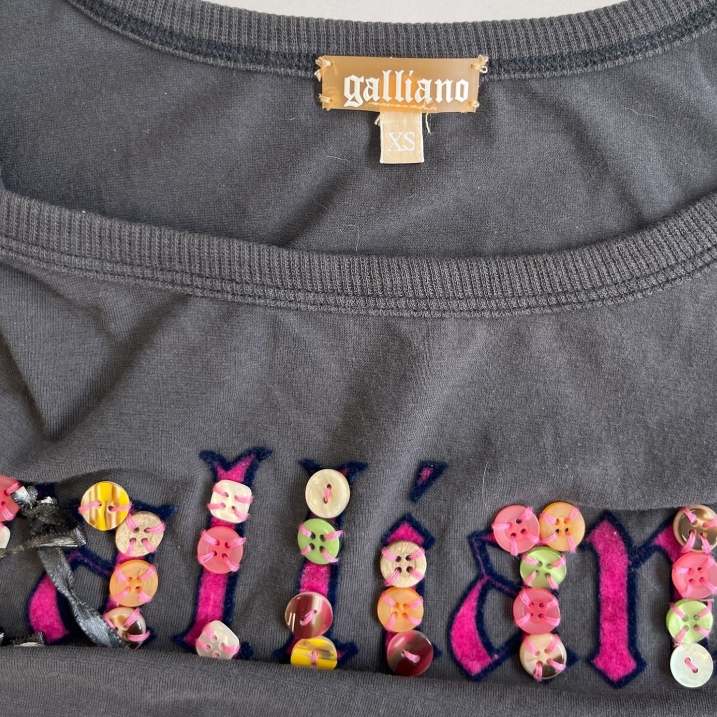 John Galliano button detail tank