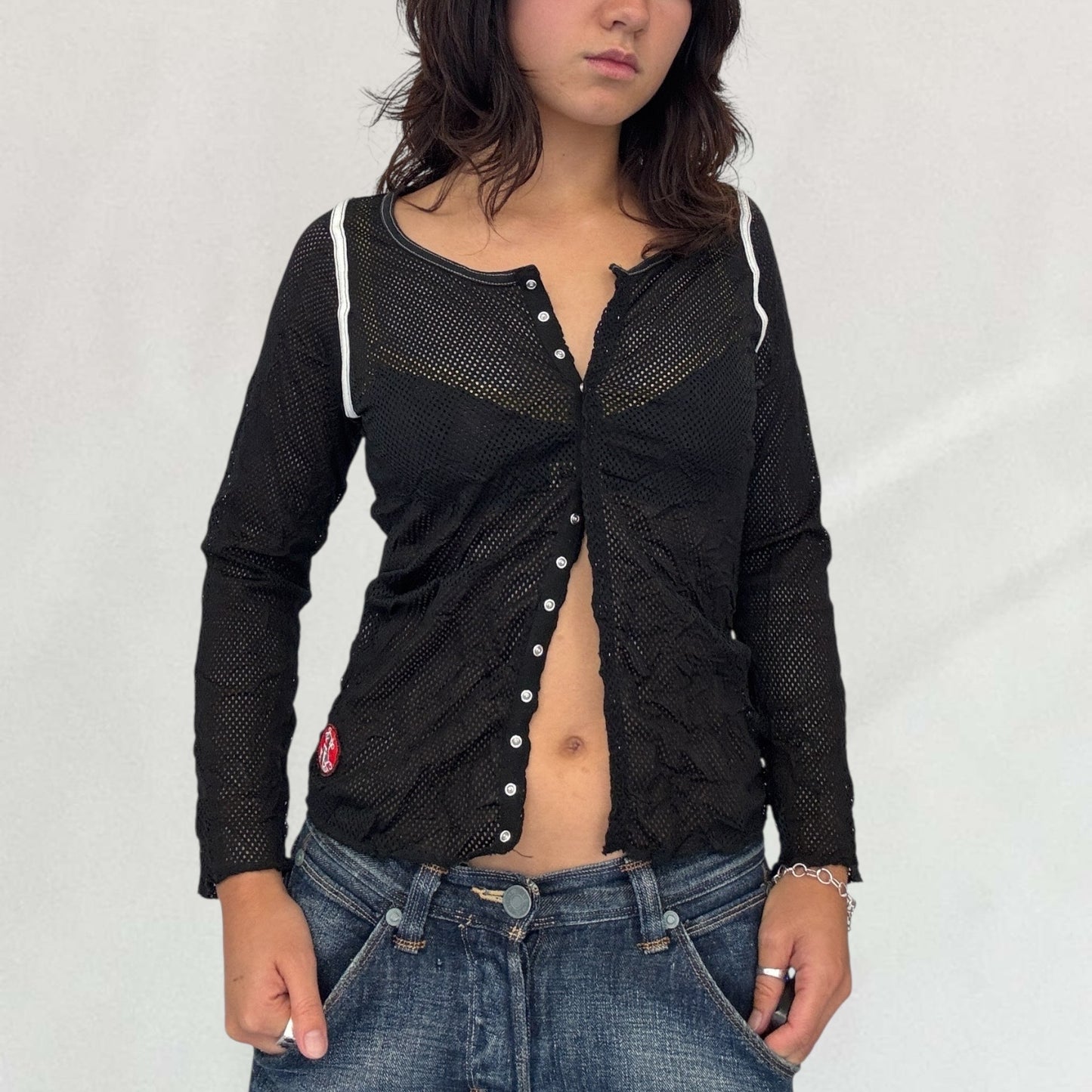 Marithé + François Girbaud netted cardigan
