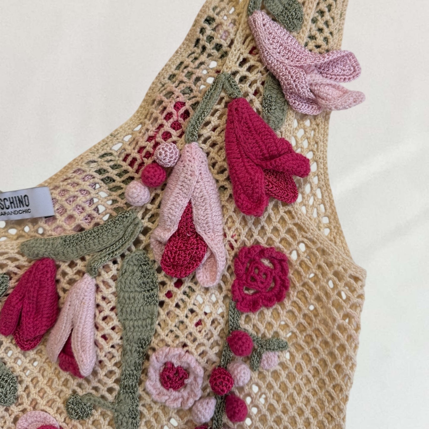Moschino crochet flower vest
