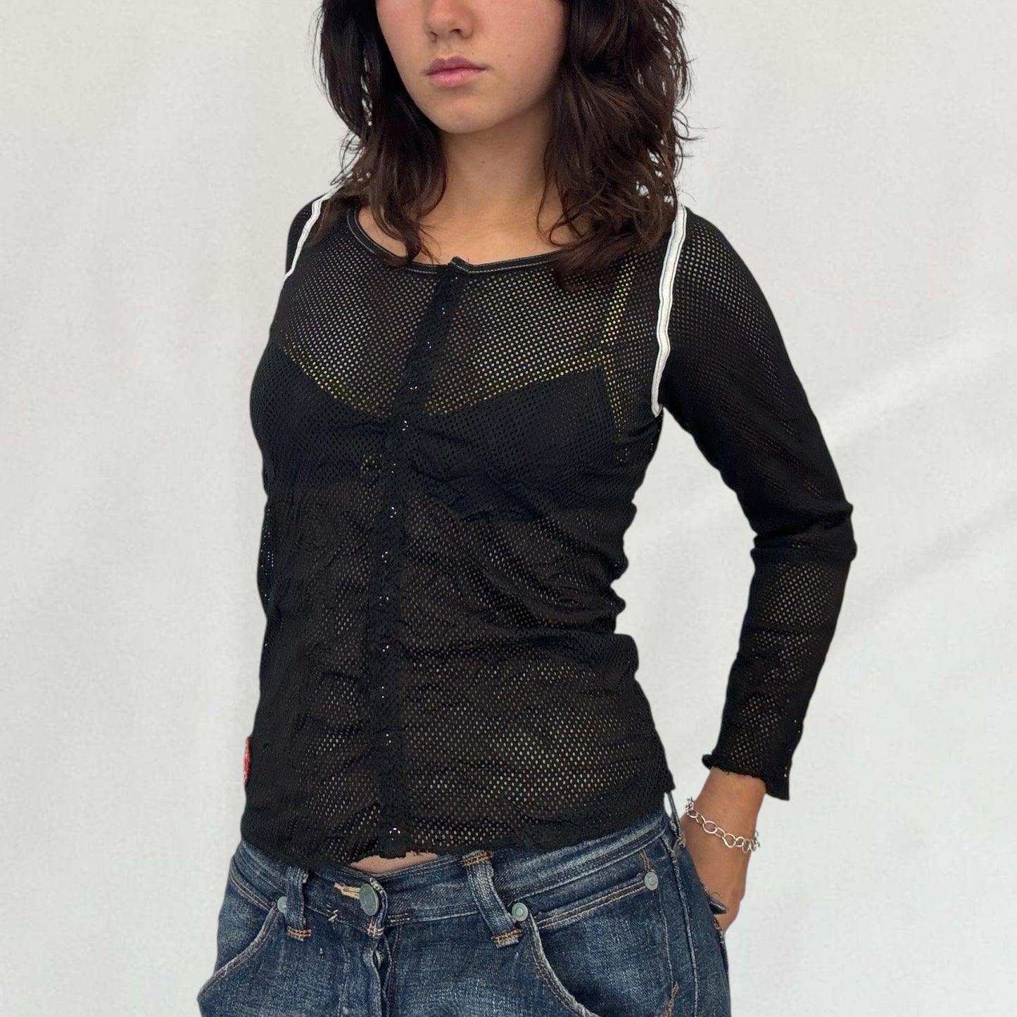 Marithé + François Girbaud netted cardigan