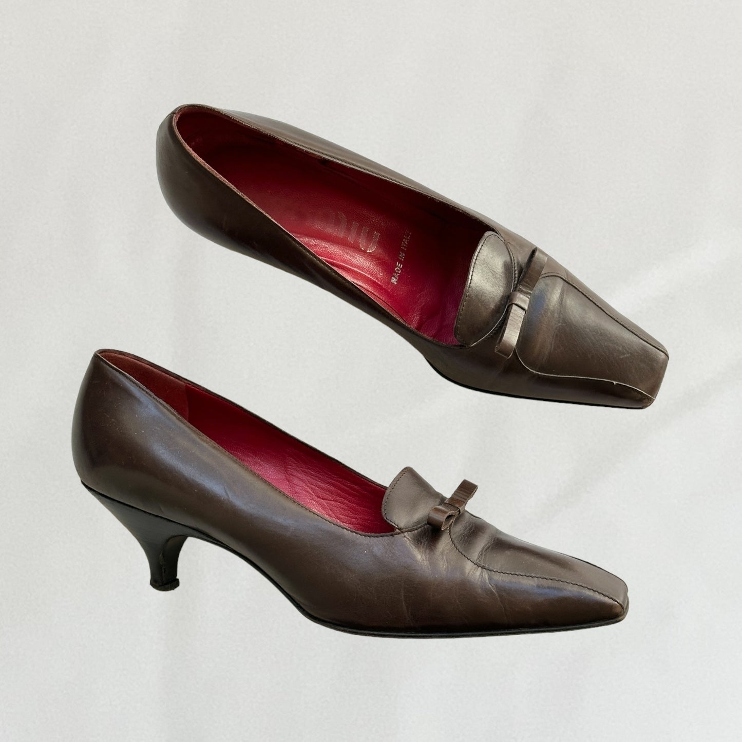 Miu Miu bow detail kitten heels