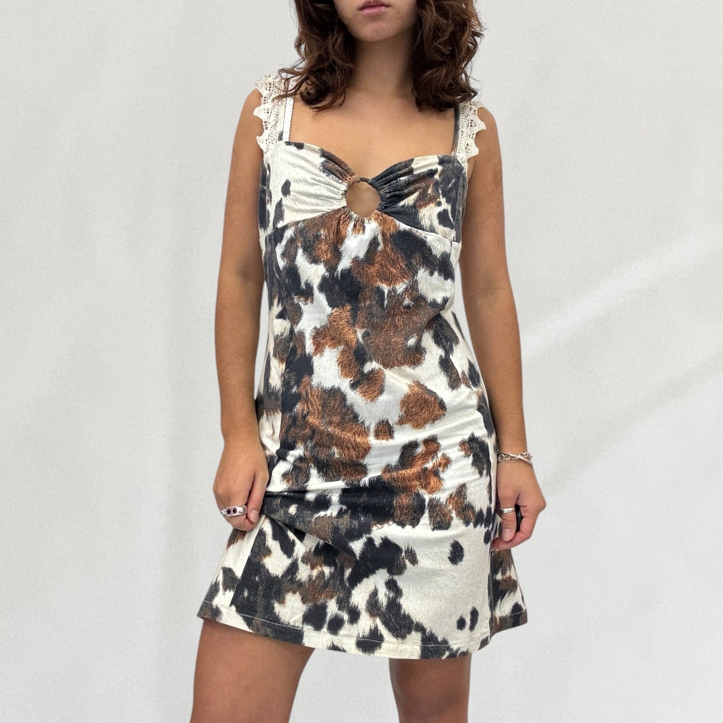 Roberto Cavalli cowhide print dress