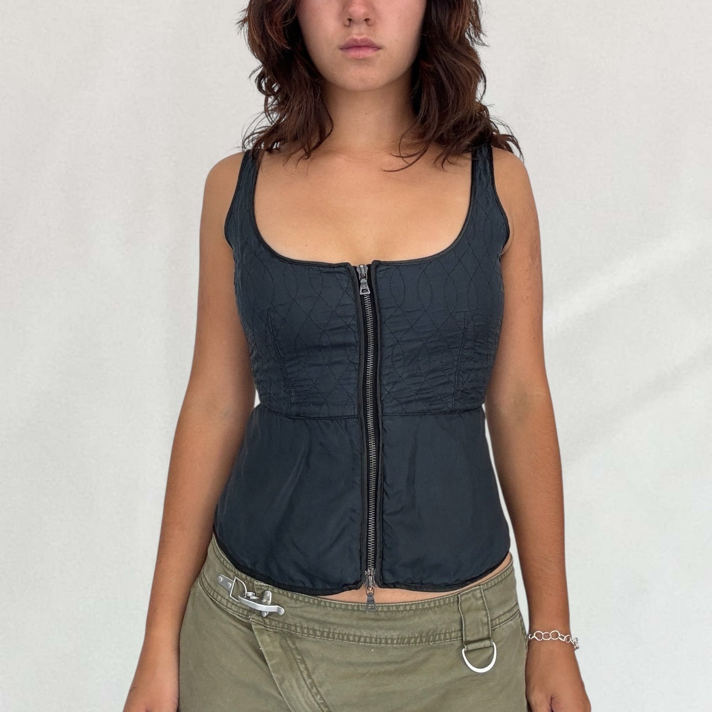 Black Prada double zip vest