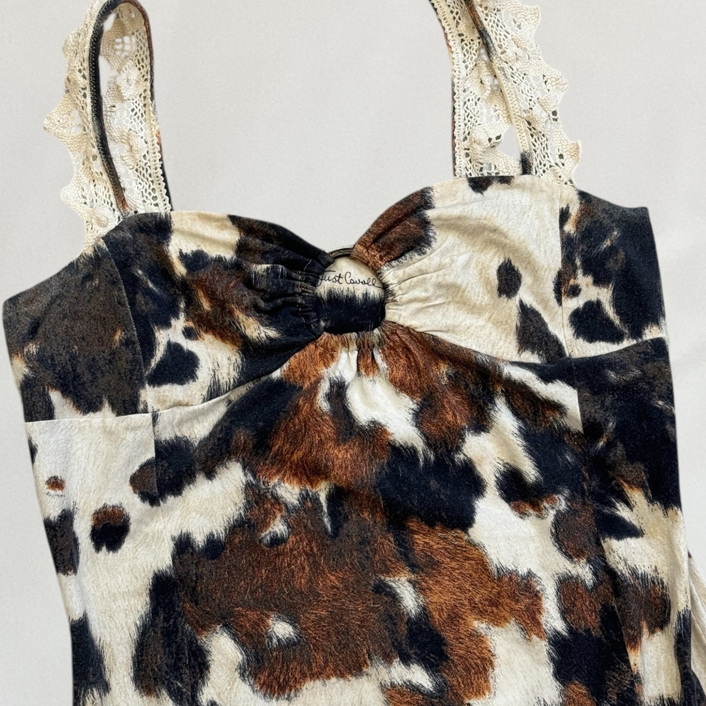 Roberto Cavalli cowhide print dress