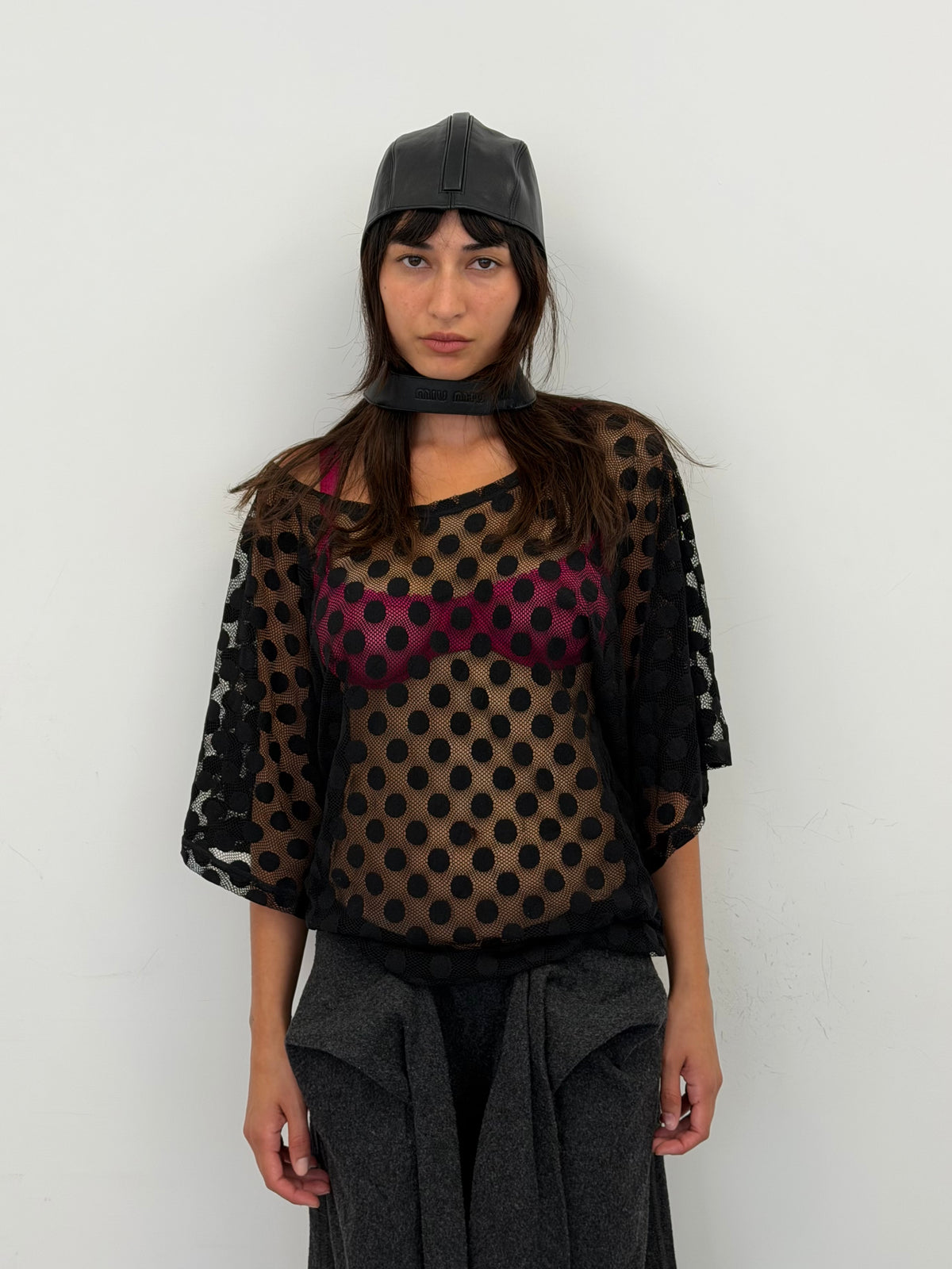 Vintage Miu Miu black leather balaclava – Vival Studios