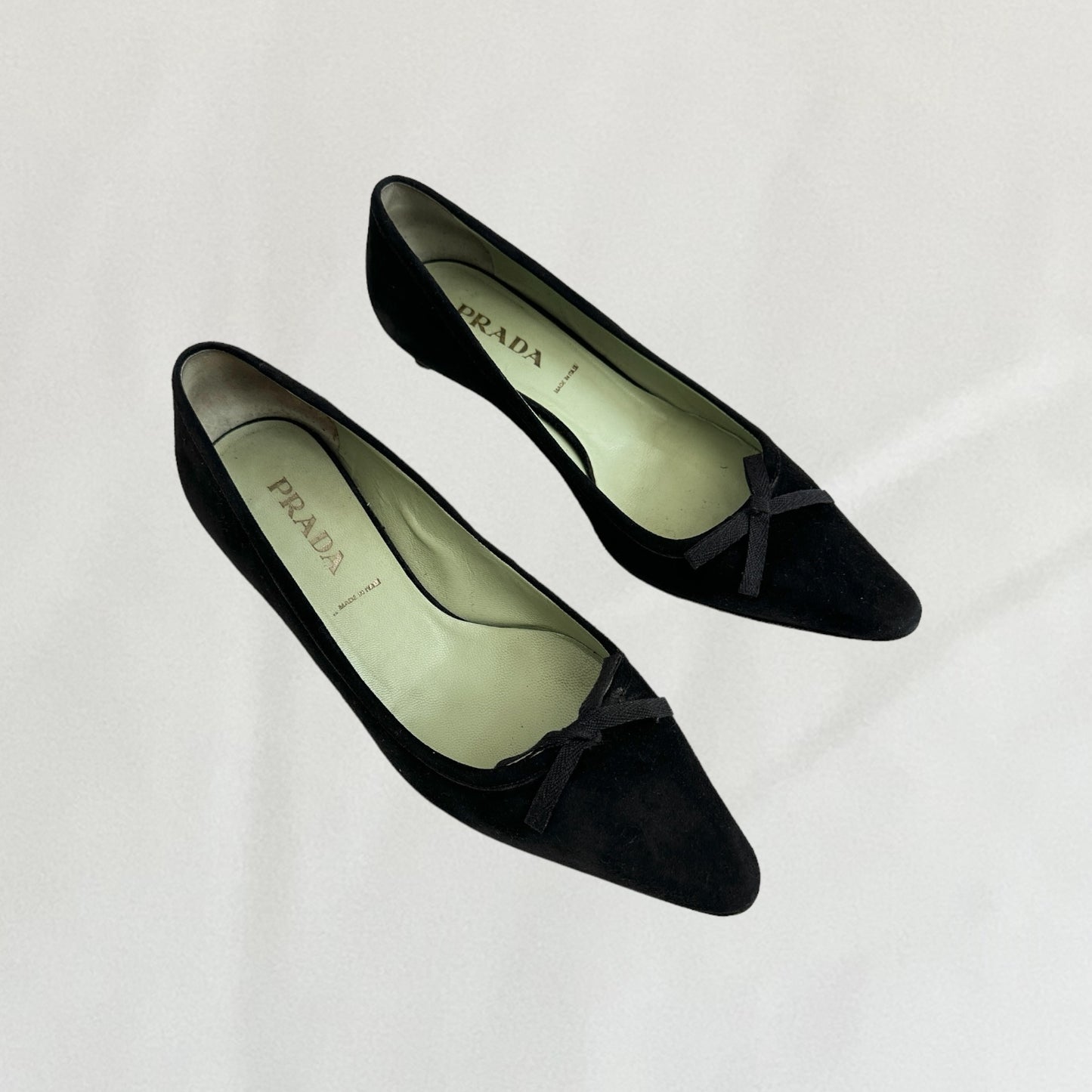 Prada suede kitten heels