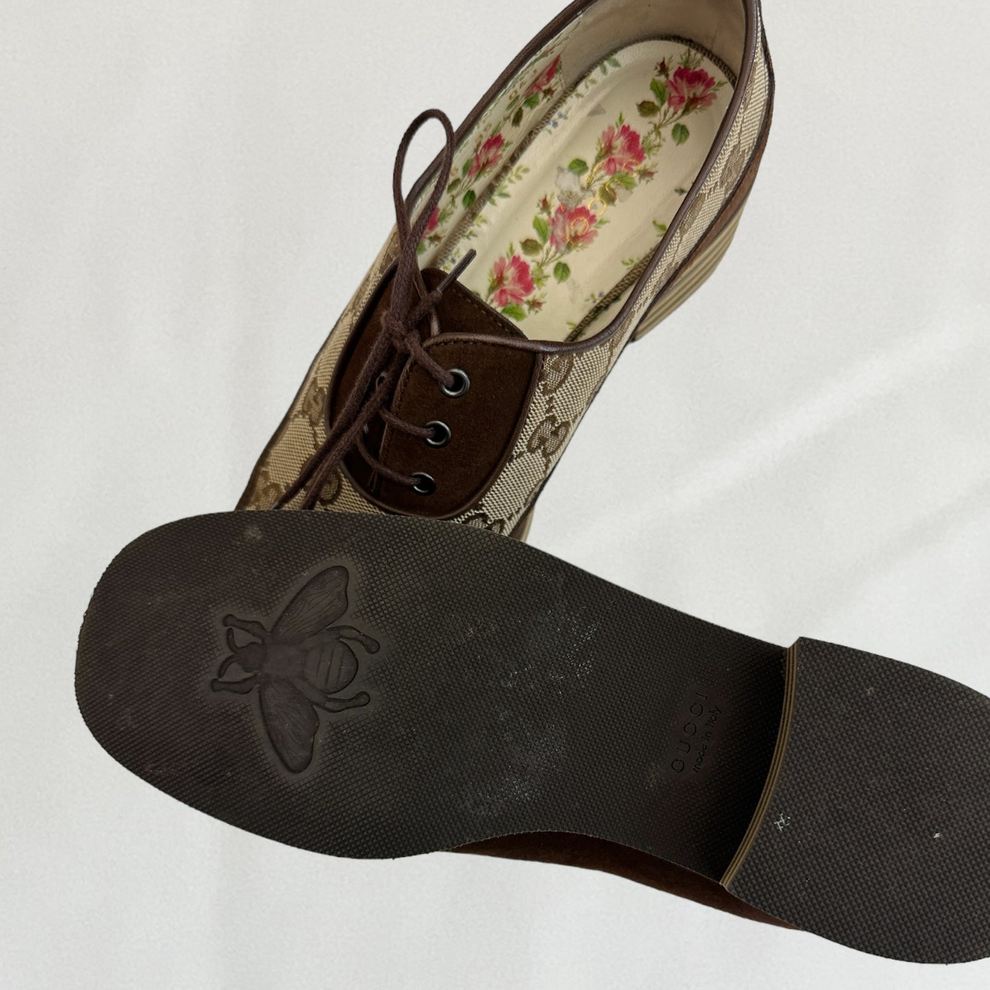 Gucci monogram brogues