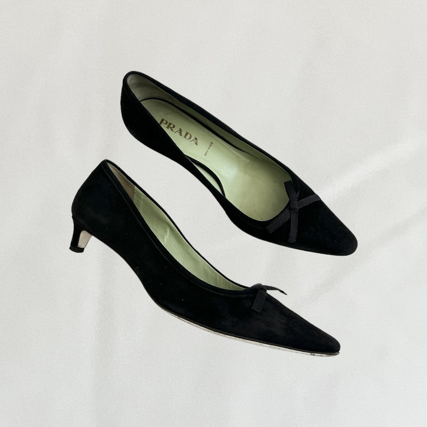 Prada suede kitten heels