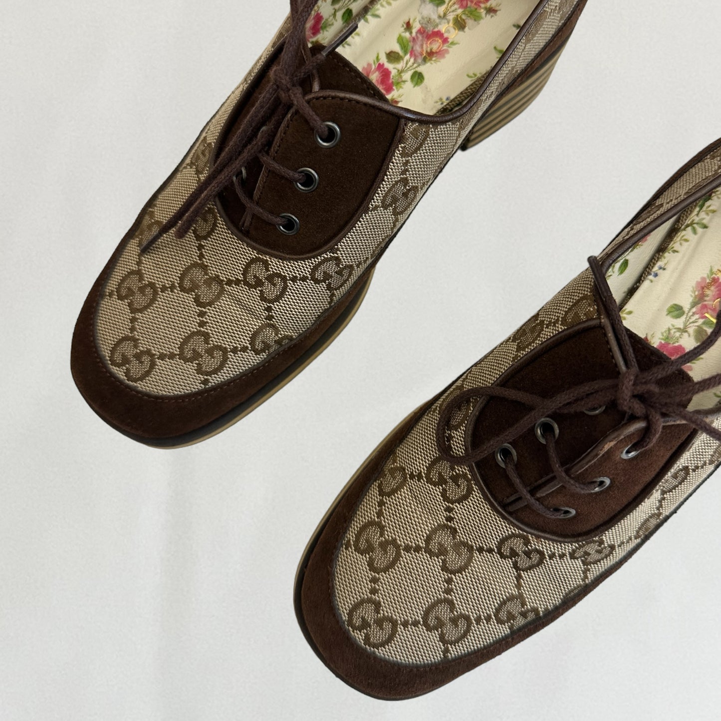 Gucci monogram brogues