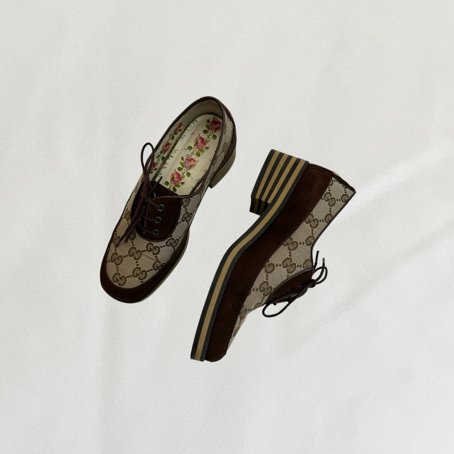 Gucci monogram brogues