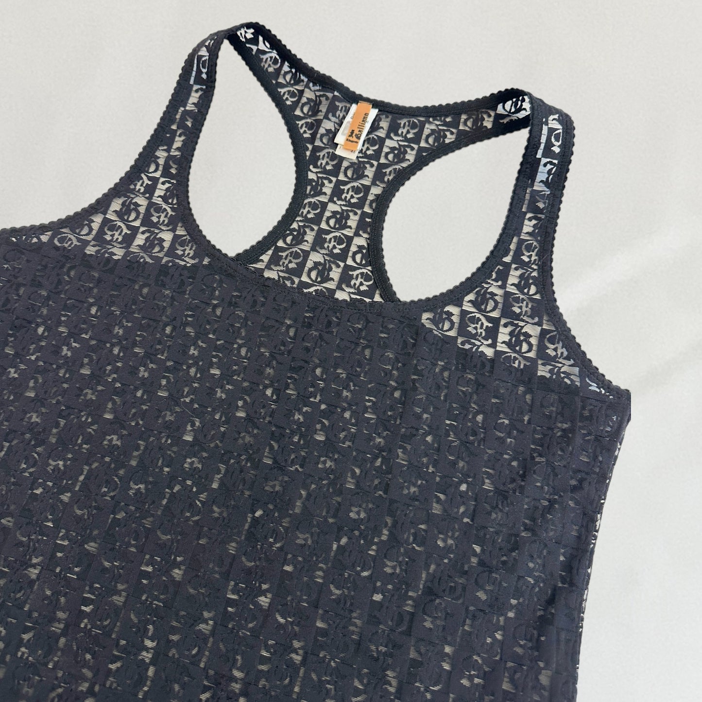 John Galliano monogram print vest top