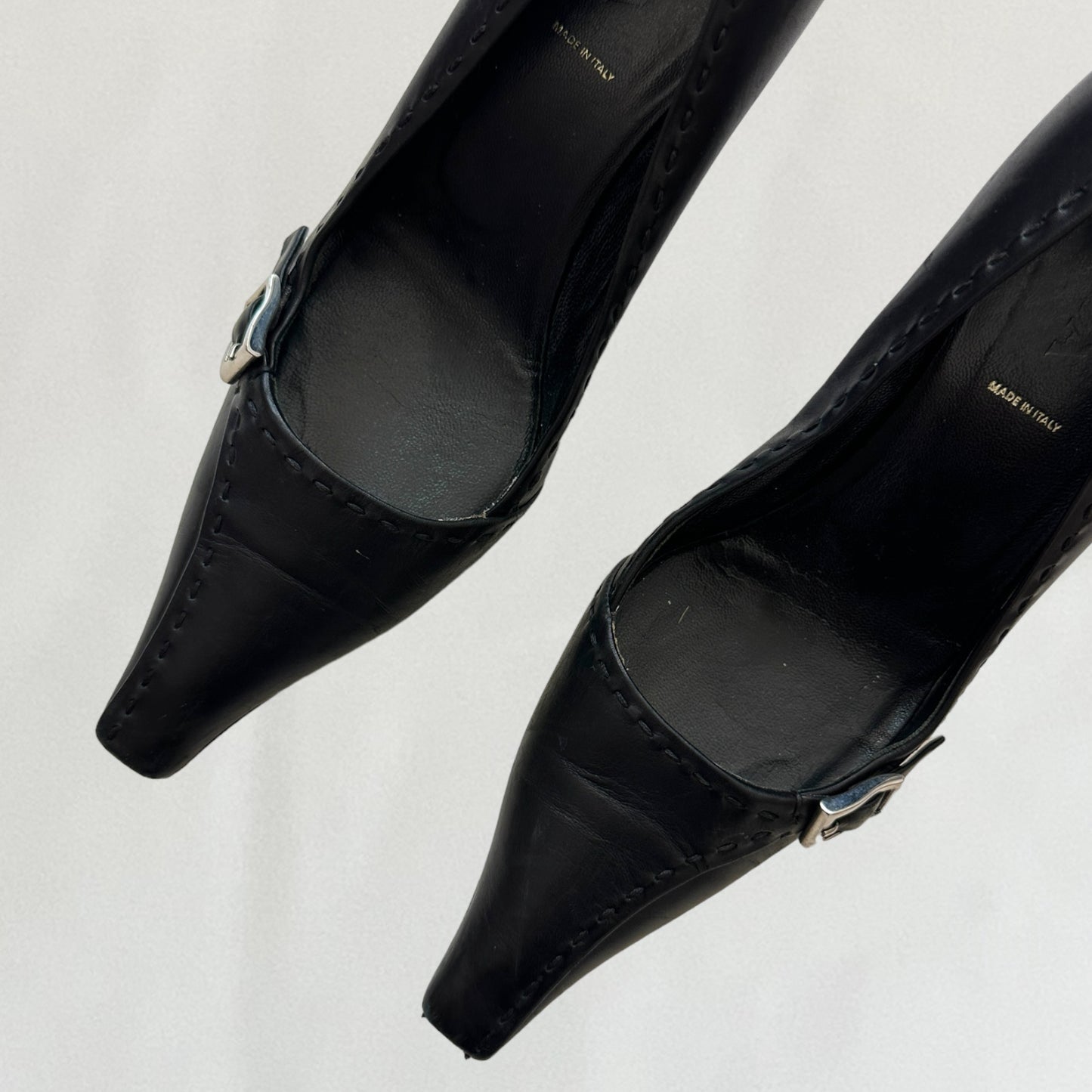 Prada buckle kitten heels