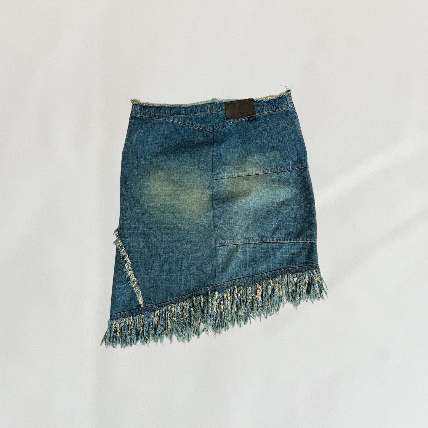 Roberto Cavalli asymmetric denim skirt