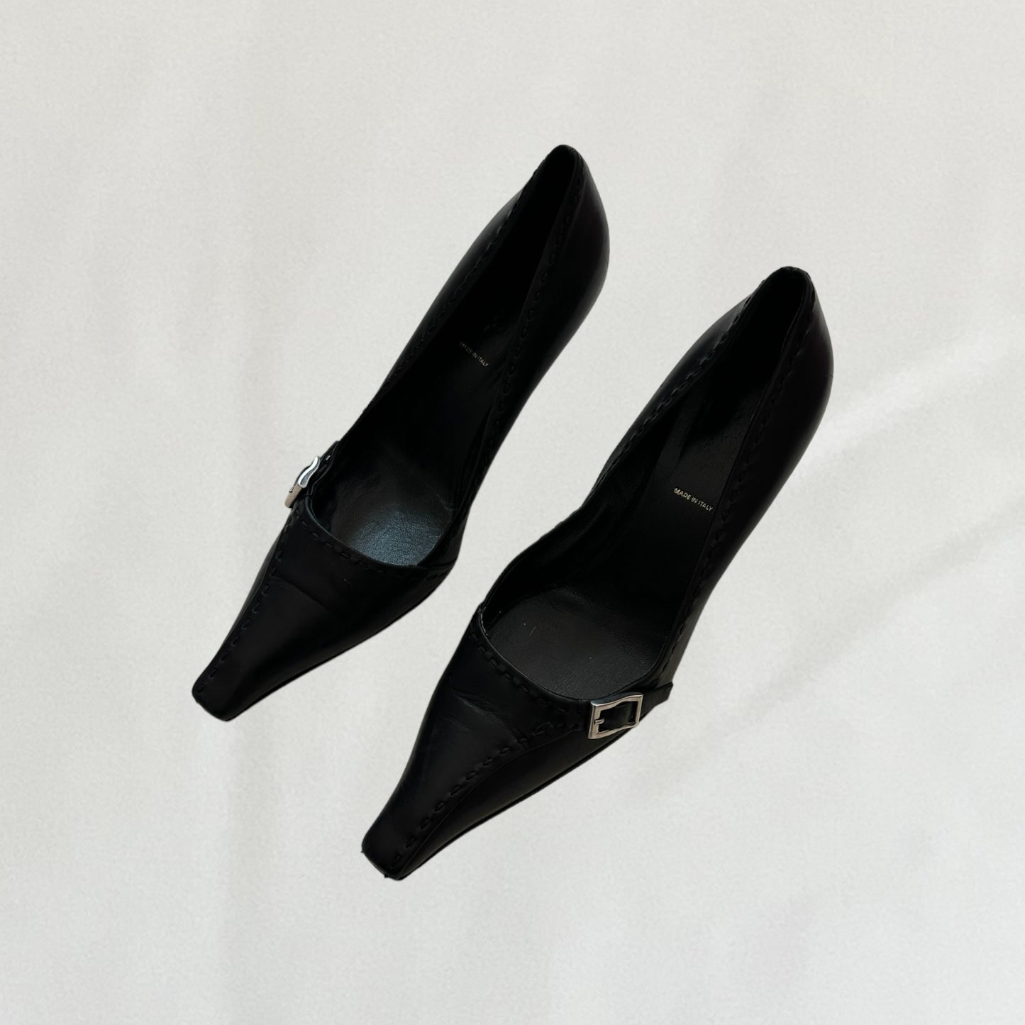 Prada buckle kitten heels