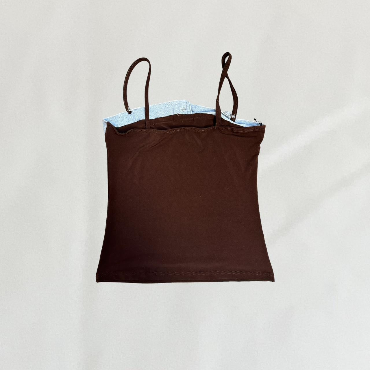 Cami top with denim detail