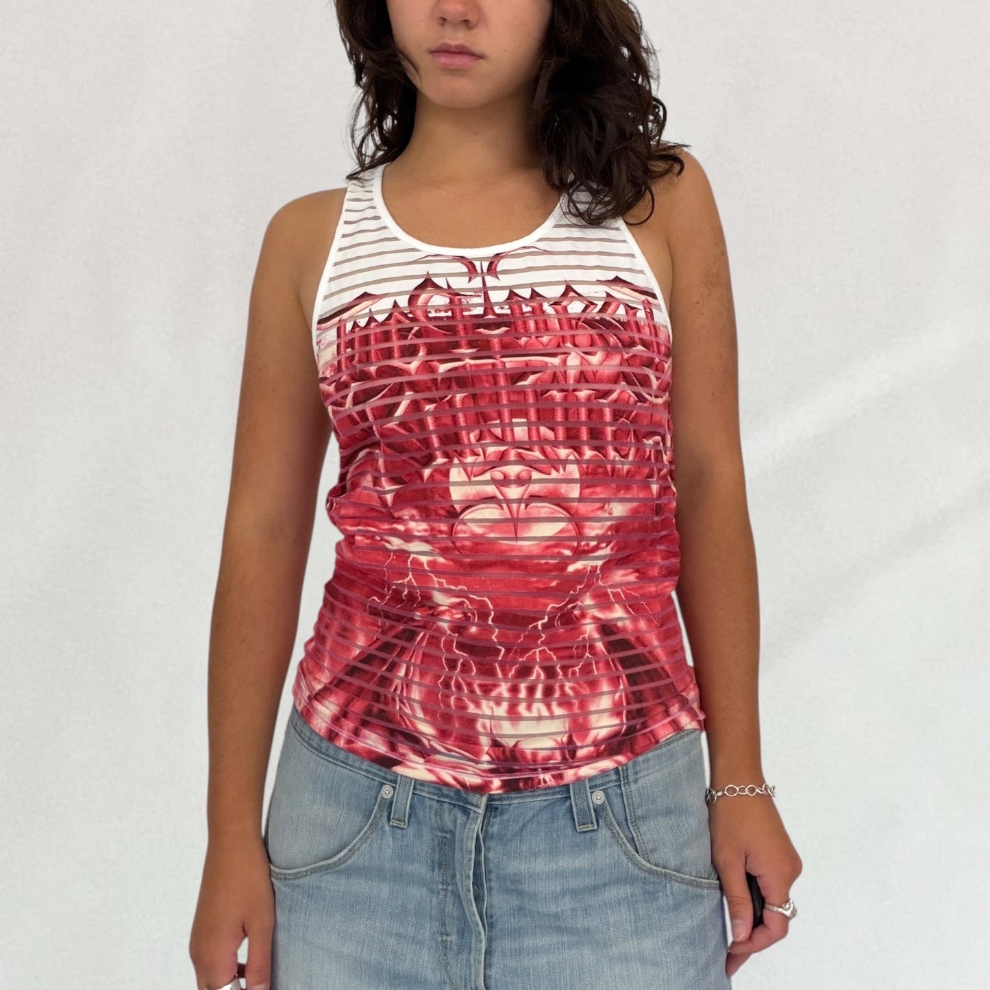 Jean Paul Gaultier gothic print tank