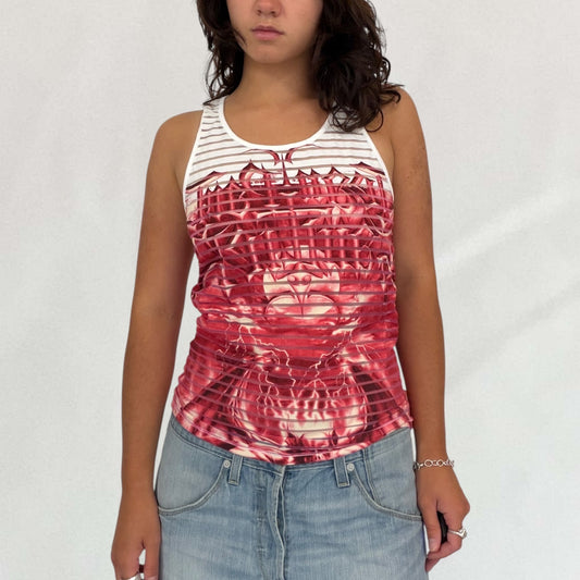 Jean Paul Gaultier gothic print tank