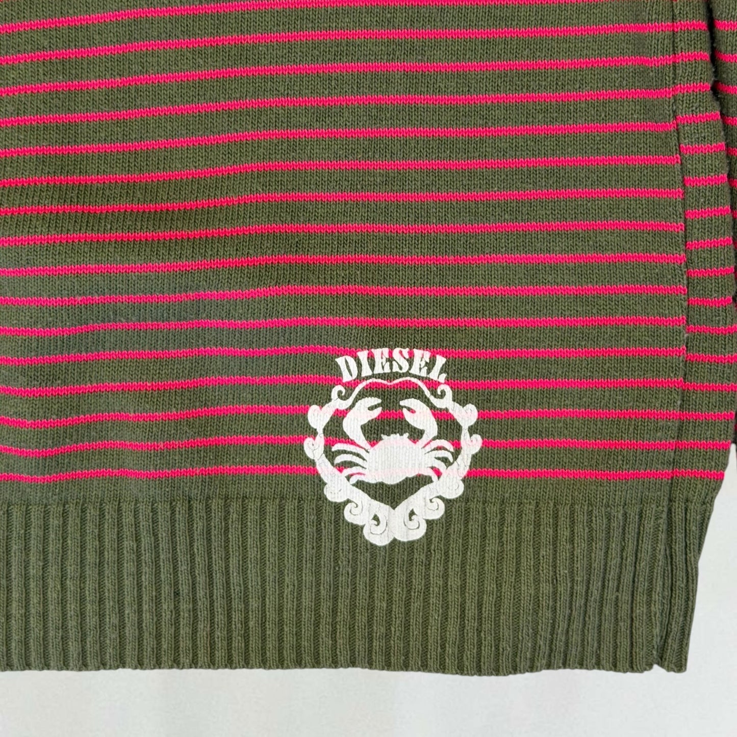 Diesel striped V-neck jumper