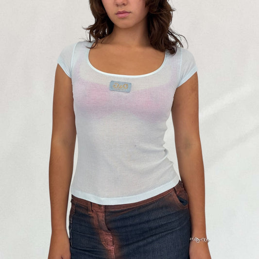 Vintage blue Dolce & Gabbana semi sheer T-shirt
