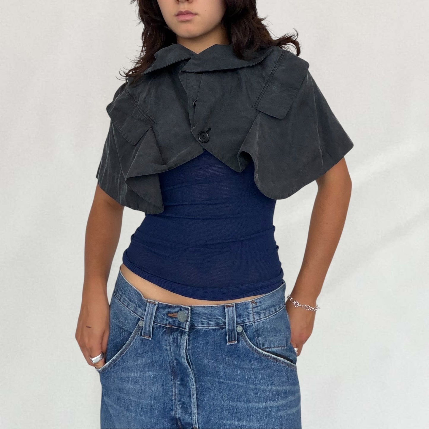 Moschino cropped poncho
