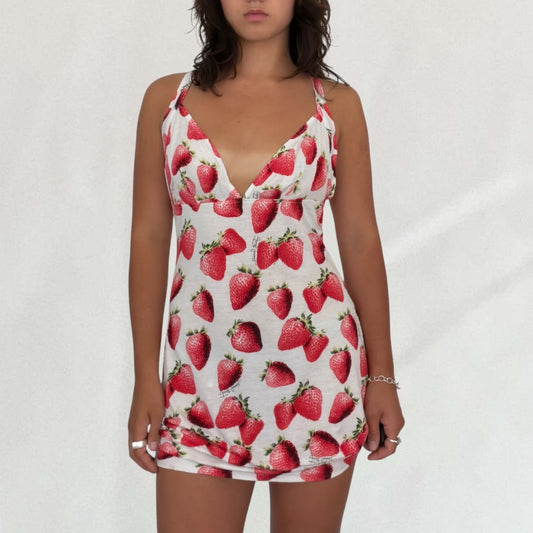 Roberto Cavalli strawberry print dress