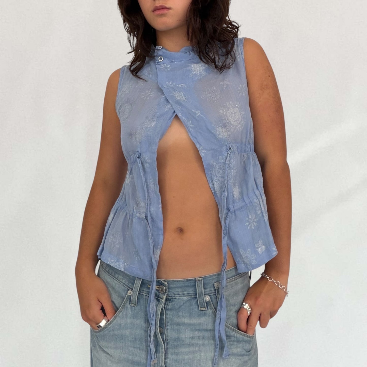 Marithé + François Girbaud tie up blouse