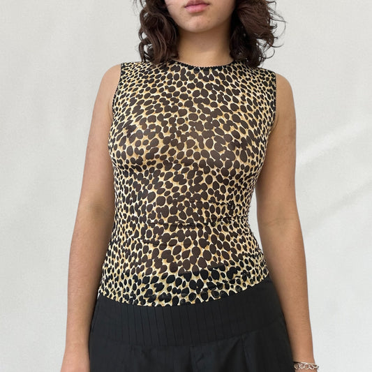 Dolce & Gabanna sheer leopard print vest top