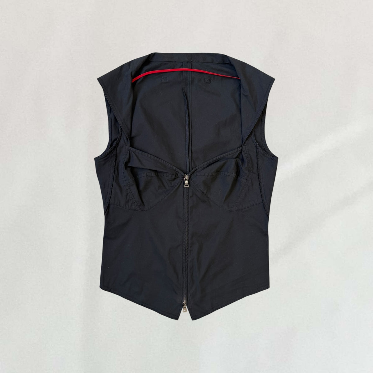 Prada double zip detail top