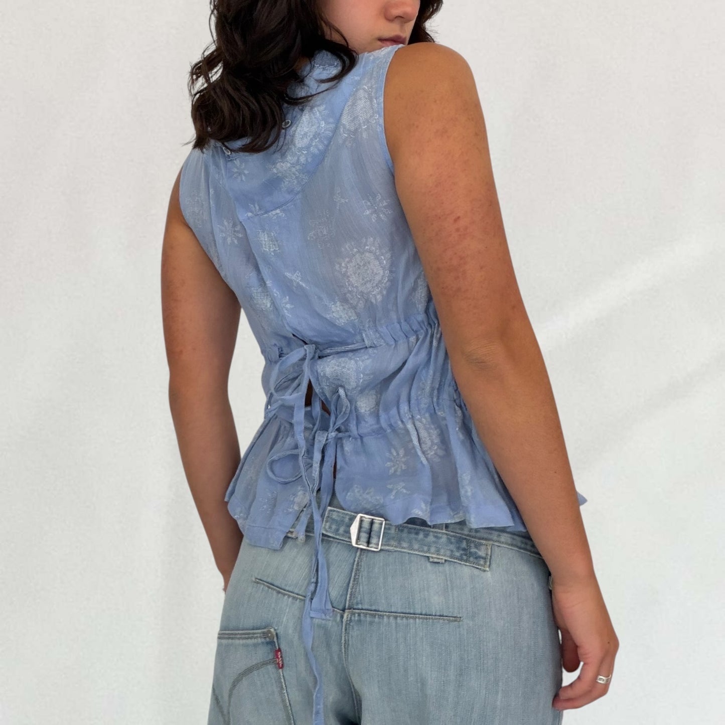 Marithé + François Girbaud tie up blouse